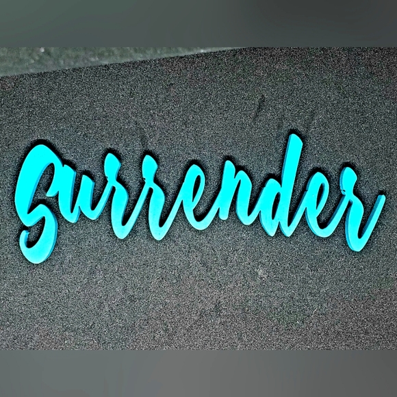 Small Wooden Turquiose "Surrender" Sign - Picture 1 of 1